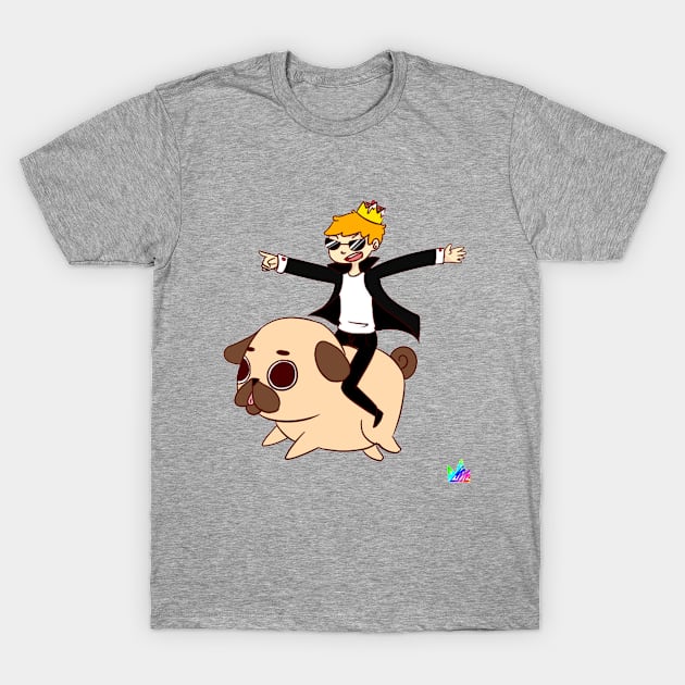 King Alex Riding a Pug T-Shirt by WeirdoCraft